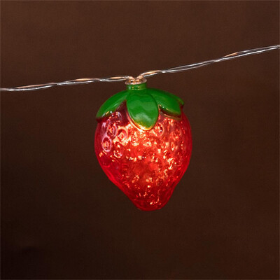 

Gobestart Red Strawberry Fruit Light String Childrens room Decoration Lamp 10LED