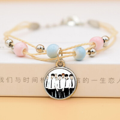

Kpop BTS Bangtan Boys Bracelet DIY Handmade Ceramic Bracelet Photo Image Hot Gift for ARMY