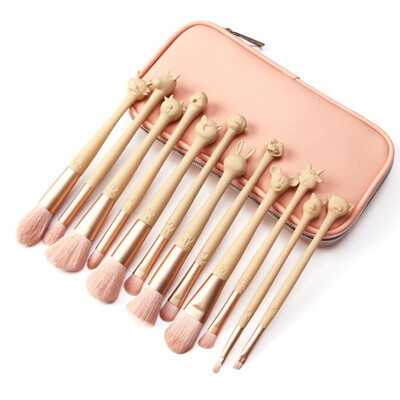 

12pcs Zodiac Makeup Brushes Loose Powder Foundation Blush Brush Lip Eyeshdow Brush Cosmetic Brush With Bag