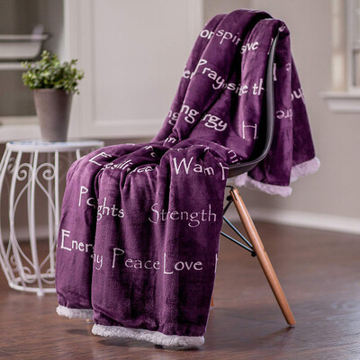 

Toponeto Flannel Super Soft Super Luxurious Positive Energy Cure Square Blanket