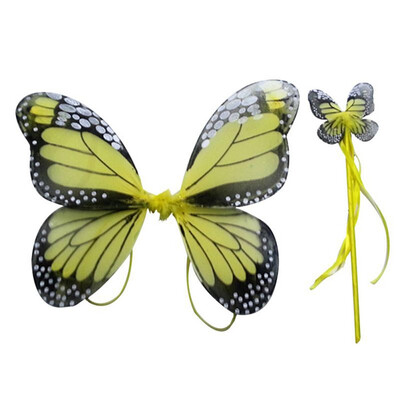 

Fairy Wings Butterfly Princess Double Folding Costume Sets Fairy Stick Props Butterfly Wings Shawl Kids Costume Accessory