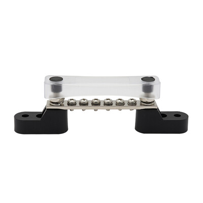 

100A Power Distribution Bus Bar Ground Terminal Block 6 Screw2 Bolts Car Truck Boat General