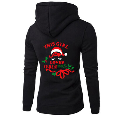 

2019 New Autumn Fashion Women Men Cute Casual Christmas Letter Printed Couple Hoodie Long Sleeve Hooded Sweatshirt Pullover