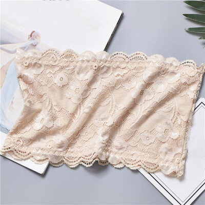 

Girls Strapless Crop Wrap Lace Bandeau Tube Top Women Bustier Boob Tubes Tops Bralette 5 Solid Colors Red Blue White Black