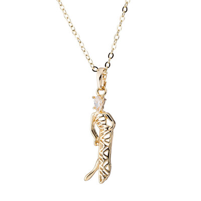 

Women Elegant Crystal Gold Plated Pattern Necklace Girl Lady Shape Rhinestones Neck Pendant Jewelry