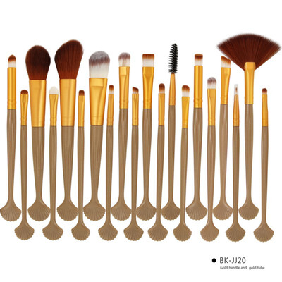 

Professional Shell Makeup Brushes Set 20 Pieces Plastic Handle Nylon Shell Brush Concealer Eyeshadow Blush Face Cosmetics Kit