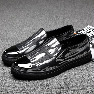 New British leather shoes loafers single shoes loafers fashionable mens casual shoes