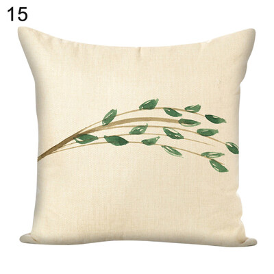 

45x45cm Green Leaf Square Throw Pillow Case Cushion Cover Sofa Bed Car Decor