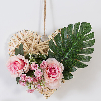 

Home Living Room Handcrafted Hanging Wall Decor Artificial Plant Flower Wedding Backdrop Home Accessories Plantas Artificiais