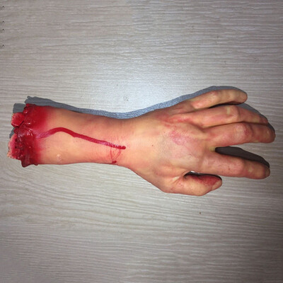 

Happy Halloween Tricky Horror Latex Prop Broken Limbs Halloween Cosplay Decoration Scary Fake Hand Finger Leg Foot Brain Heart