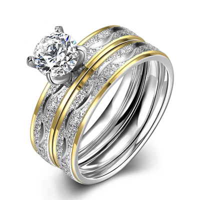 

Fashion Brand Titanium Steel Ring Set Non Fading Anti Allergy Exquisite Double Layer Rings