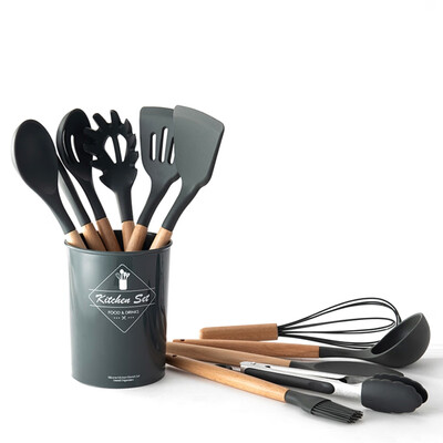 

11PCS Japanese Style Kitchenware Set Household Cooking Tool Sets With Storage Bucket