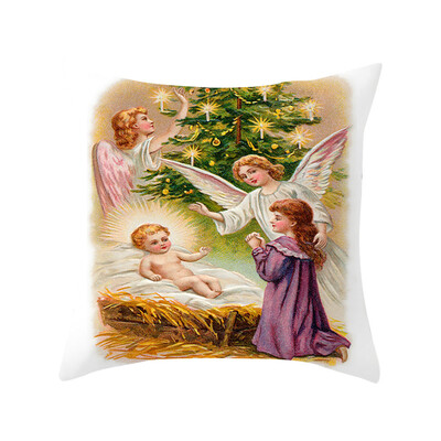 

Tailored Christmas Series Home Decor Polyester Peach Skin Pillow Case 18x18in