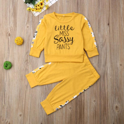 

2pcs Newborn Toddler Infant Baby Girl Clothes T-shirt TopsLong Pant Outfits Set