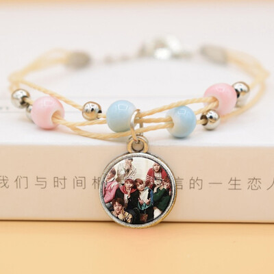

Kpop BTS Bangtan Boys Bracelet DIY Handmade Ceramic Bracelet Photo Image Hot Gift for ARMY