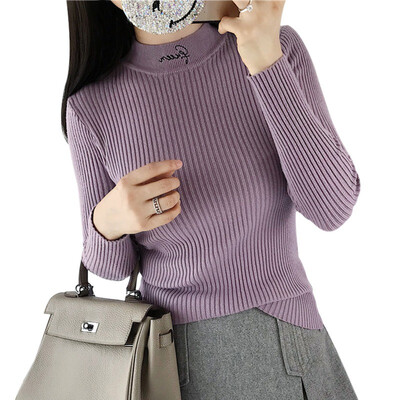 

Cosy Women clothes Long Sleeve Slim Knitted Turtleneck womens Sweater Jumper Fashion Solid Autumn Winter Pullover Tops