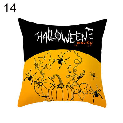 

Halloween Pumpkin Spider Bat Pillow Case Cushion Cover Home Office Party Props