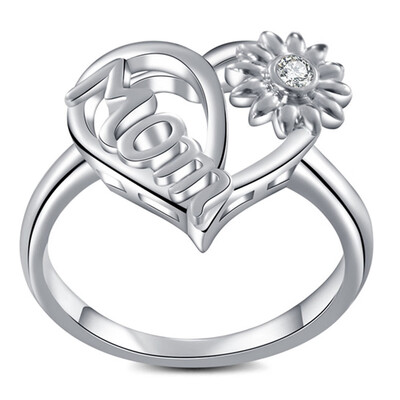 

Heart Sunflower Vintage Love Mom Ring Jewelry For Birthday Mother Day Gift