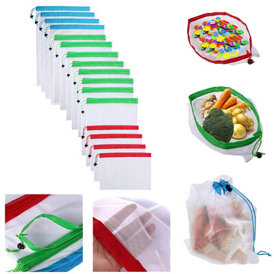 

〖Follure〗16pcs Reusable Produce Bags Washable Bags Shopping Vegetable Fruit Toys Storage