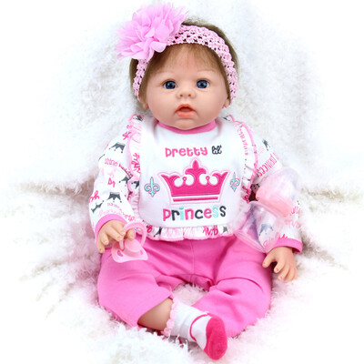 

22inch 55cm Reborn Baby Doll Girl PP filling Silicon With Clothes Lifelike Cute Gifts Toy