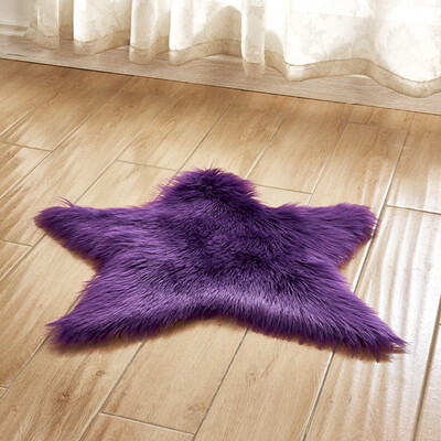 

Gobestart Pentagram floor mat Non Slip Rug Mats Hairy Soft Fluffy Faux Fur Carpet Mat Home