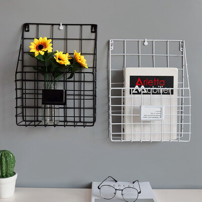 

New Iron Wall-Mounted Hanging Rack Magazine Newspaper Storage Shelf Organizer