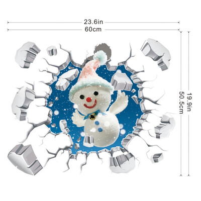 

2017 New Home Decor Christmas 3D Wall Sticker Santa Claus Coming High-definition 3D Christmas stickers Home Decorations