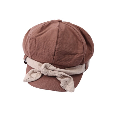 

Casual Fashion Baby Cute Bow-knot Hats Kids Toddler Octagonal Caps Childrens Retro Berets