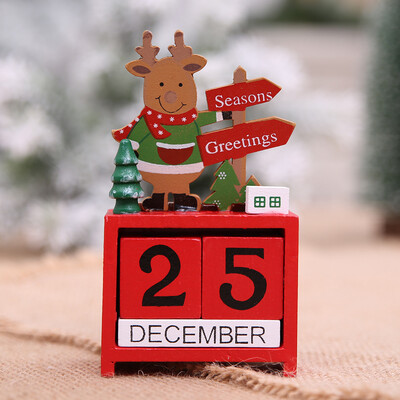 

Toponeto Christmas Mini Wooden Calendar Xmas Ornament Home Decoration Craft Gift