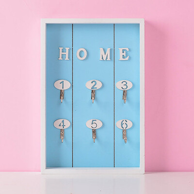 

Wooden Wall Key Holder Hook Mount Rack Store Organizer Storage Hanging Chic Box