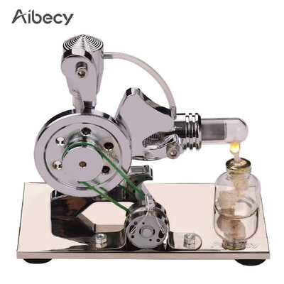 

Aibecy Hot Air Stirling Engine Motor Model kit Aluminum Alloy Squirrel-shaped Electricity Generator with Colorful LED Light Educat