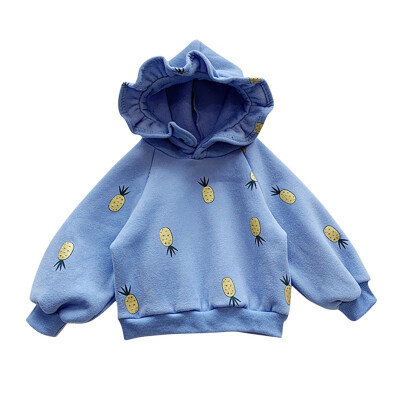 

Sweatshirts Baby Girls Cotton Kids Hoodies Pineapple Print Sweater Children Clothes Long Sleeve Toddler Sportswear Hoodie