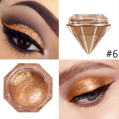 

LANGMANNI Charming Diamond Style 6 Colors Glitter Eyeshadow Make up Palette Shimmer Pigment White Purple Eye Shadow Powder