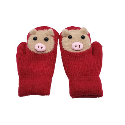 

Kids Gloves Winter Cartoon Rabbit Children Thicken Warm Gloves Girls Cute Full Fingers Rabbit Hair Wool Mittens