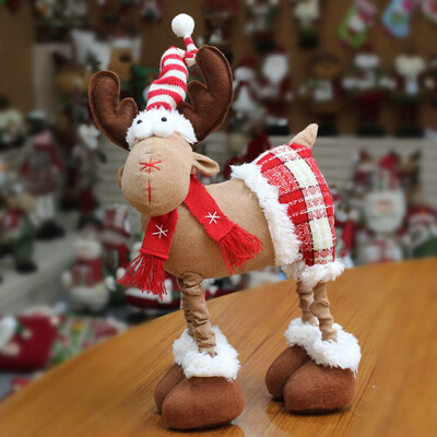 

Tailored Handmade Christmas Plush Rustic Plaid Moose Stuffed Animal Gift Home Ornaments
