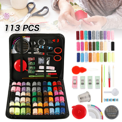

113Pcsset Sewing Kit Multi-Function Quilting Box Home Travel Thread Stitching Embroidery Craft Mending Set