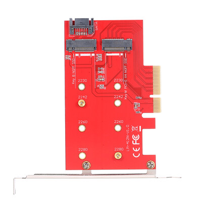 

M2 NVME NGFF SSD&B Key  Key M2 NGFF SATA Based SSD to PCI-E Express x4 Adapter Dual Slots