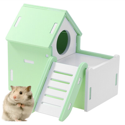 

Gobestart Small Pet Toy Entertainment Sport Game House Color Hamster Wooden Toy Ladder
