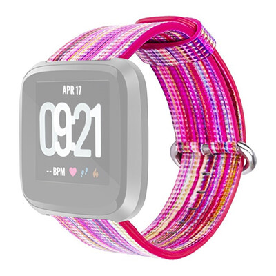 

〖Follure〗Woven Nylon Pattern Replacement Band StrapFilm TPU Cover For Fitbit Versa Lite