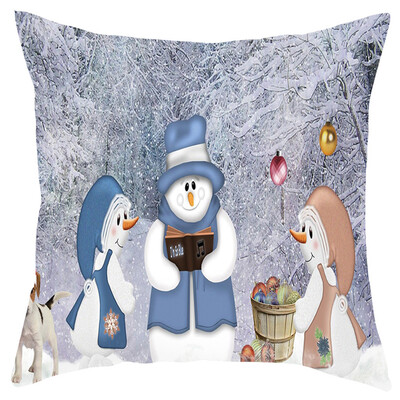 

Tailored Merry Christmas Short Plush Pillowcase Sofa Pad Set Home Decoration 18x18 Inch