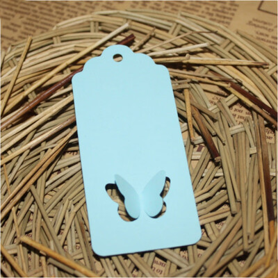 

100Pcs New DIY Kraft Paper Tags White Brown Rectangle Heart Label Luggage Wedding Note Blank Price Hang Tag Kraft Gift