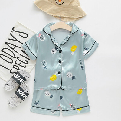 

Summer Casual Sleepwear 2019 Kids Girls Pajamas Sets Baby Nightwear Girl Boys Shirt Pant Set Children Homewear
