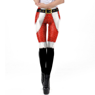 

New Christmas Holiday Fitness Stretch Leggings 3D Christmas Digital Print Leggings