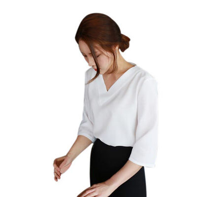

sexy topsSummer V-neck Chiffon Blouse Women Office Ladies Top Work Shirts Clothing Korean -XL