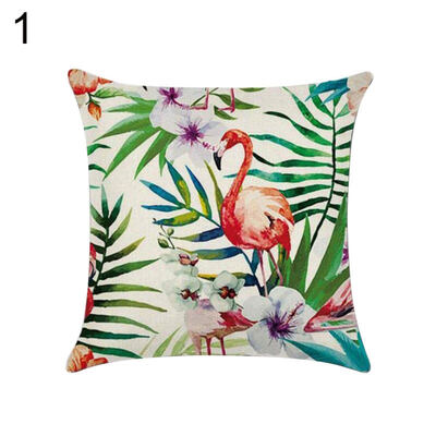 

Tropical Leaf Bird Cartoon Animal Square Throw Pillow Case Sofa Cushion Cover