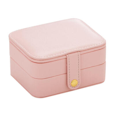 

Household Three-layer Portable Jewelry Box Leather Stud Earrings Storage Box For Lady