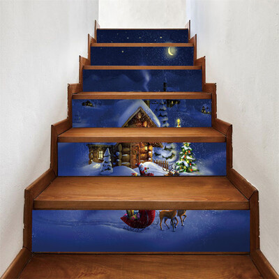 

Toponeto 6Pcs Christmas Staircase Stair Riser Floor Sticker DIY Wall Decal Stairs Decal