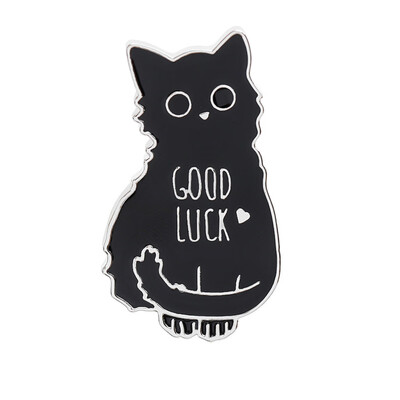 

Cute Black Cat Enamel Pins Good Luck Lapel Pins Metal Badges For Clothes Backpack Decoration Jewelry