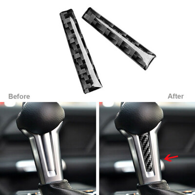 

Carbon Fiber Look Gear Shift Handle Decors Trim Cover For Ford Mustang 2015-2019