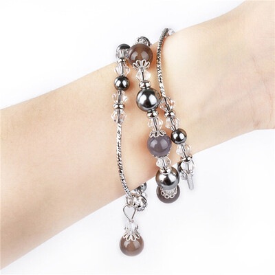 

〖Follure〗Fashion Sports Beaded Bracelet Strap Band For Fitbit Versa BK